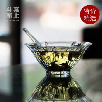 斗室案上耐熱加厚手工吹制玻璃花瓣泡茶碗綠茶專用泡茶具套裝茶盞