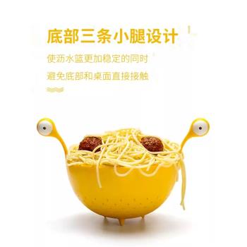 以色列OTOTO能倒開水的加厚怪獸瀝水籃意粉碗水果籃可愛廚房用品