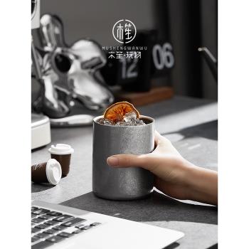 木笙玩物雙層水杯不銹鋼馬克杯茶杯啤酒杯防燙冷飲咖啡杯露營水具