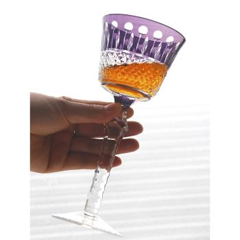金致歐式葡萄酒杯日本江戶切子手工雕刻水晶玻璃杯葡萄酒杯紅酒杯