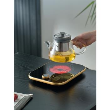 頂壺超薄小型電陶爐煮茶迷你靜音電茶爐高階電磁爐耐高溫玻璃茶壺