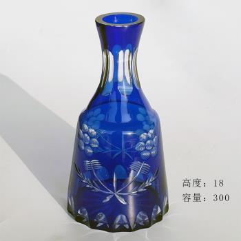 微瑕江戶切子手工雕刻水晶玻璃酒壺清白酒壺高級感輕奢送禮洋酒壺