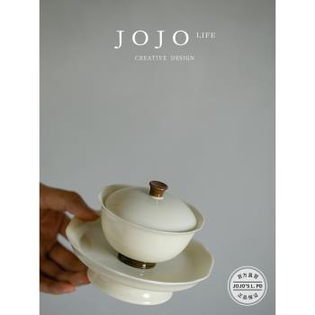 JOJOS L. PD.FuTea.帶蓋泡茶碗功夫茶具復古手抓碗陶瓷 |輝煥