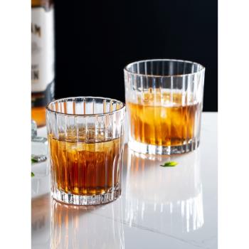 法國多萊斯進口鋼化玻璃條紋杯洋酒杯咖啡杯花式飲品杯曼哈頓水杯