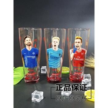 百威英格蘭足球超級聯賽球星限量版原裝啤酒杯直身杯玻璃杯330ml