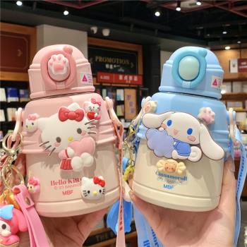 日本316保溫杯女生高顏值可愛HelloKitty保溫水杯兒童吸管大肚杯
