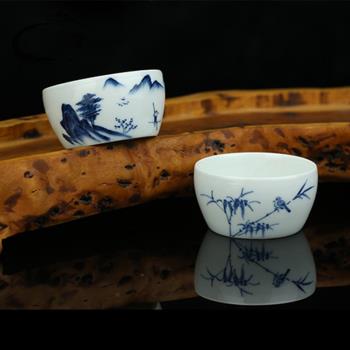 京德青花單杯個人手繪茶具
