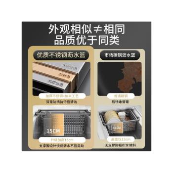 水槽瀝水籃盆中盆不銹鋼瀝水架廚房洗菜盆水池大單槽濾水碗盤碟架