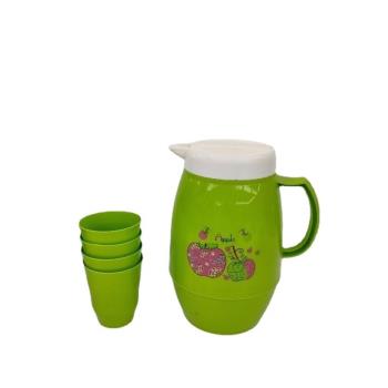 便宜1.5L塑膠水壺套裝咖啡壺加4杯非洲水壺套裝新品