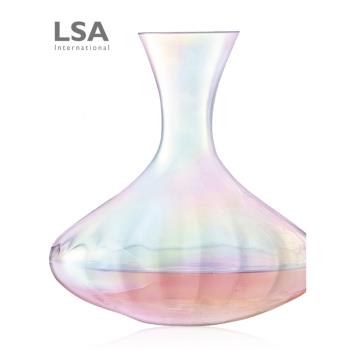 英國LSA 進口珍珠彩紅酒醒酒器家用奢華歐式個性創意玻璃分酒器壺
