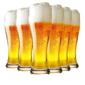 6只套裝德國啤酒杯500m超大容量扎啤杯無鉛玻璃家用耐熱水杯