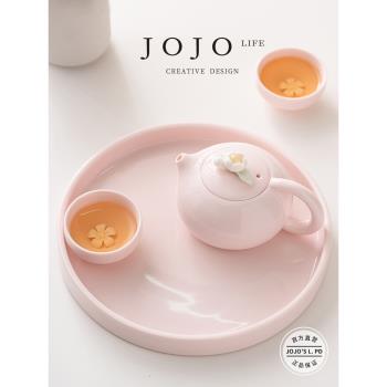 JOJOS L. PD.township.茶壺桃粉捏花西施壺陶瓷家用手工 | 縣鄉