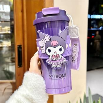 三麗鷗庫洛米保溫杯女生高顏值咖啡隨行杯雙飲水杯可愛保冷杯子夏