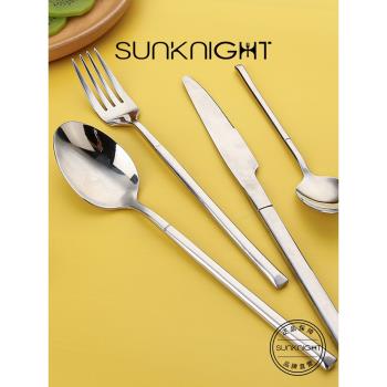 SUNKNIGHT.snow.詠雪加厚304不銹鋼牛排刀叉勺歐式西餐餐具四件套