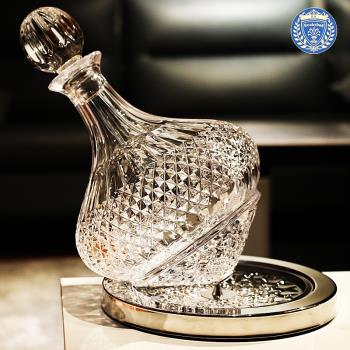 水晶玻璃家用紅酒分酒器高階不倒翁搖搖醒酒壺旋轉醒酒器酒杯套裝