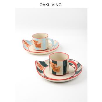oakliving北歐ins風家用水杯馬克杯餐盤禮盒套裝送禮可愛卡通陶瓷