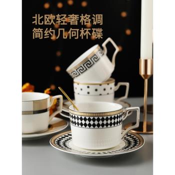 歐式奢華微波爐金骨瓷咖啡杯碟套裝家用大氣陶瓷杯咖啡杯下午茶杯