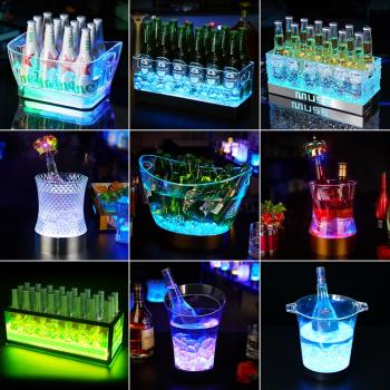 led發光冰桶塑膠大號洋酒冰粒桶發光香檳桶ktv冰塊桶酒吧啤酒冰桶