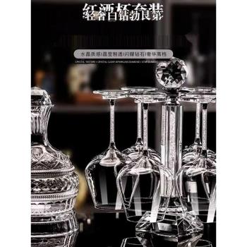 歐式復古水晶玻璃紅酒杯套裝家用輕奢高檔高腳杯勃艮第醒酒器套裝