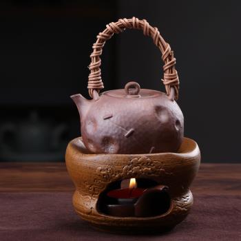 復古敦煌風陶瓷溫茶爐暖茶器蠟燭加熱公道杯小型爐子保溫底座高階