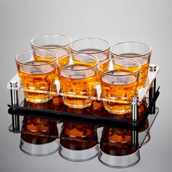 亞克力杯架酒吧ktv啤酒杯架鋼化八角玻璃杯架洋酒杯烈酒杯架套裝