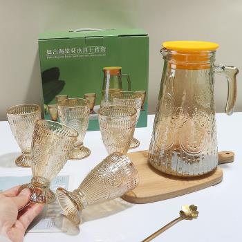 輕奢水杯套裝北歐茶壺杯具歐式家用茶具套杯家庭客廳杯子玻璃水具