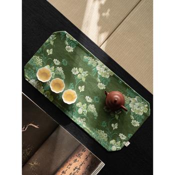 覓己雙面茶席中式禪意防水墊復古單人幹泡茶墊高檔茶臺刺繡桌旗布
