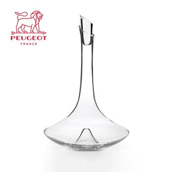 法國進口Peugeot標致家用水晶玻璃帶蓋醒酒器法式圓形紅酒分酒器
