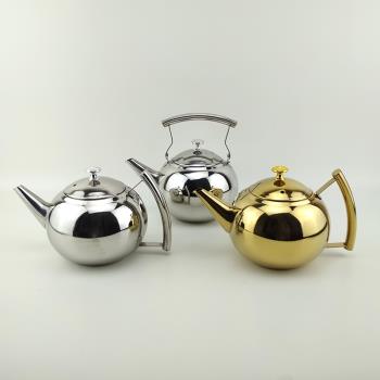 加厚不銹鋼茶壺帶濾網餐廳飯店商用大容量冷水茶水壺家用泡茶壺