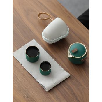功夫旅行茶具套裝便攜式戶外旅遊泡茶露營裝備小套快客杯茶壺出差