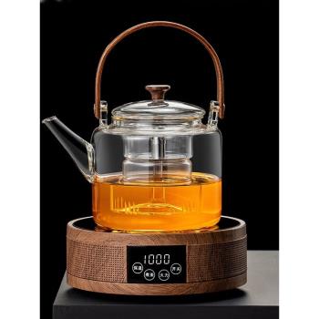 大容量玻璃煮茶壺電陶爐煮茶器加厚耐高溫煮茶爐套裝蒸煮一體家用