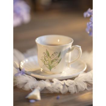 鈴蘭咖啡杯歐式復古杯碟高階精緻女生小眾設計感陶瓷杯子高顏值