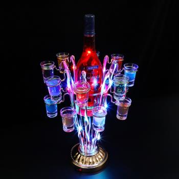 酒吧KTV子彈杯架帶酒座發光LED香檳酒託底座子彈杯酒雞尾酒架子