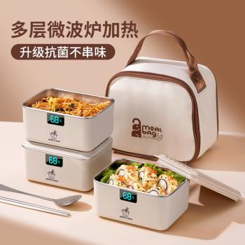 日本工藝保溫飯盒上班族可微波爐加熱多層不銹鋼便當盒學生
