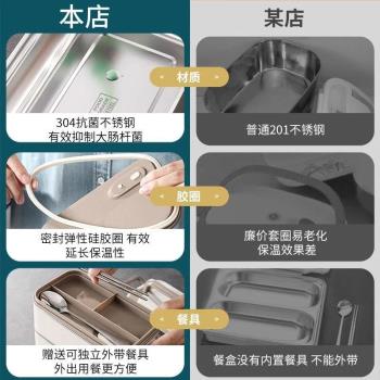 德國316不銹鋼保溫飯盒上班族便攜帶飯學生專用便當盒微波爐加熱