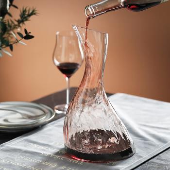 家用水晶玻璃快速醒酒器旋轉紅酒醒酒器葡萄酒盛酒器飯店會所用具