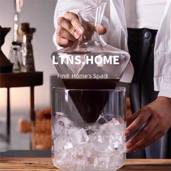 LTNS.HOME冰桶醒酒器水晶玻璃家用快速醒酒器歐式斜口葡萄酒冰酒