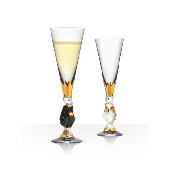 Orrefors進口手工水晶玻璃杯NOBEL諾貝爾小鬼香檳杯北歐創意酒杯