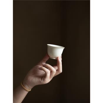 元無主人茶杯單個高階小雪景德鎮陶瓷茶杯草木灰茶具中式茶杯套裝