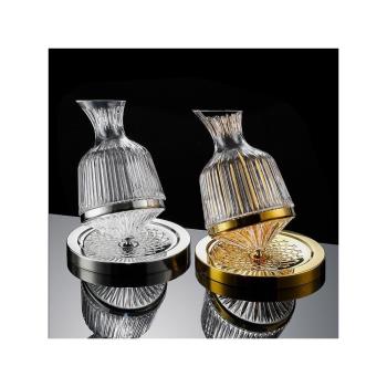 輕奢旋轉醒酒器紅酒杯玻璃醒酒壺家用高階感不倒翁酒具套裝客廳/