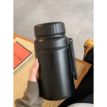 簡約保溫杯女生2025新款大容量高顏值水杯男士便攜不銹鋼泡茶杯子