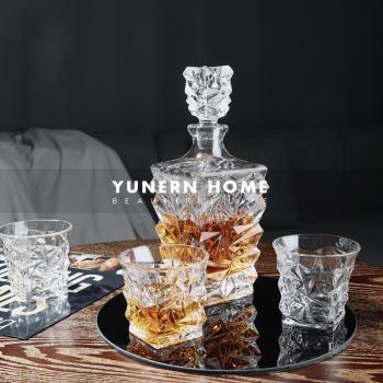 日本品質現代輕奢玻璃威士忌酒具酒杯醒酒器紅酒架吧臺軟裝
