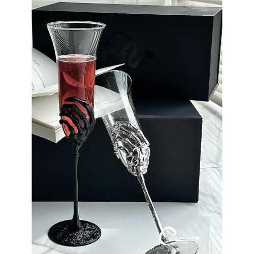 鬼手香檳杯｜“生活需要酒精”哥特金屬暗黑骨骼萬圣節創意禮物