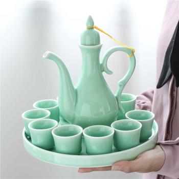 陶瓷酒具仿古酒壺家用白酒杯中式分酒器小酒盅套裝宮廷古風烈酒杯