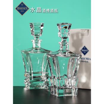 進口水晶玻璃酒樽 高顏值醒酒器 威士忌酒瓶 精緻奢華禮品套裝
