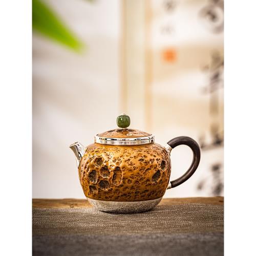 蜂鳥 銀壺純銀純手工銅包銀小茶壺泡茶家用高檔茶水壺單壺茶具