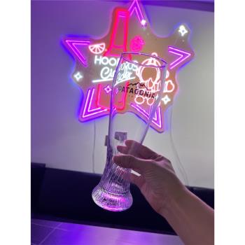 全新帕塔哥尼亞精釀啤酒杯500ml玻璃水杯底部螺紋設計收腰小麥杯