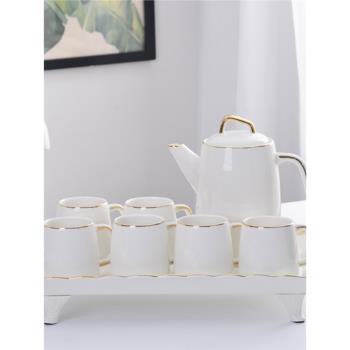 北歐水具套裝水壺家用客廳杯子陶瓷茶具茶杯水杯杯具喬遷結婚禮品