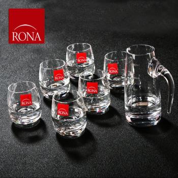 6支裝捷克RONA進口水晶玻璃白酒杯一口杯子彈杯高腳杯烈酒杯