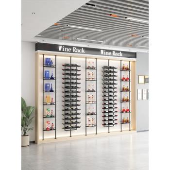 現代簡約紅酒酒架展示架酒莊酒櫃置物架白酒名酒展示架子商用